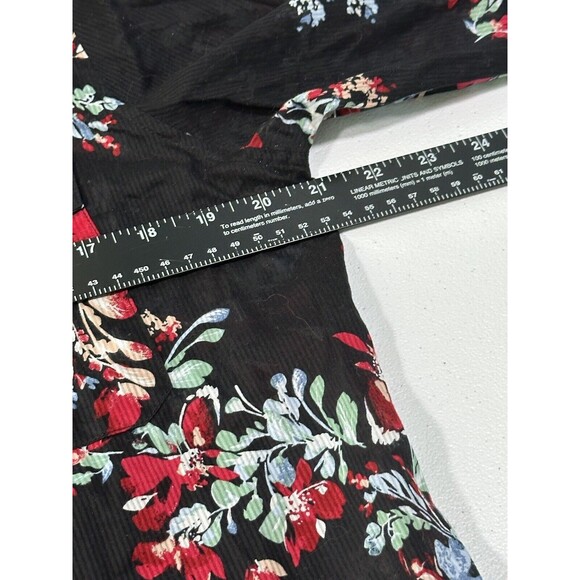 Lauren Ralph Lauren Blouse Size Large Floral Button Down Cotton Semi-Sheer Top - Picture 5 of 11